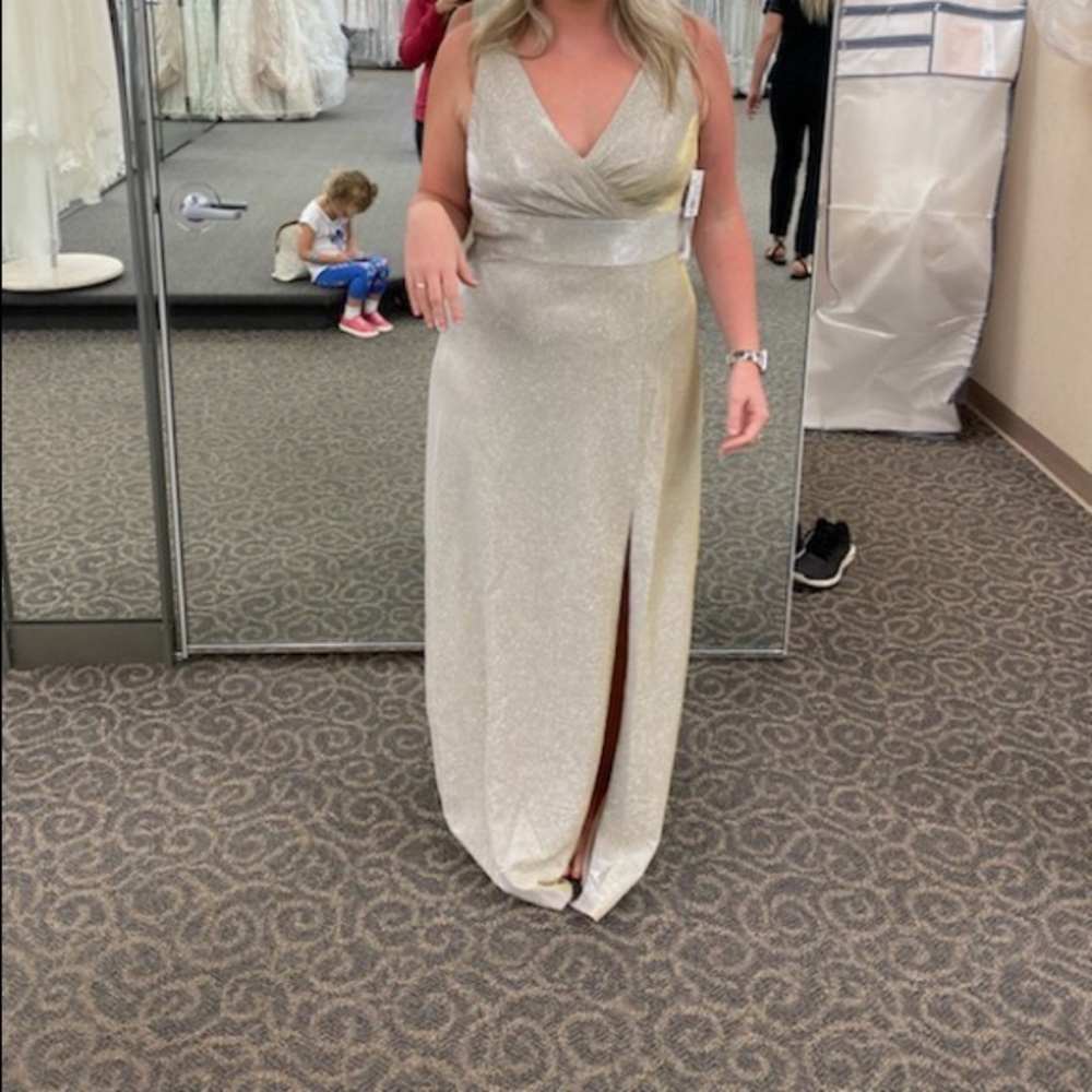 David’s Bridal champagne dress size 14